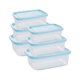 thumbnail image 1 of Injueey Caja de almacenamiento de cocina de 6 piezas, contenedor de alimentos inodoro y a prueba de fugas, fiambrera de plástico para Organizadores de utensilios de cocina Azul 2S+2M+2L, 1 of 6