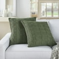 thumbnail image 5 of Mina Victory Life Styles Cotton Knitted 18"x18" Indoor Throw Pillows Set of 2 Green, 5 of 6