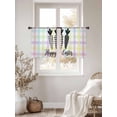 thumbnail image 3 of Happy Easter Sheer Curtains 54 Inch Length 2 Panels Set Window Treatments, Black and White Carrots Colorful Plaid Rod Pocket Semi Curtains for Living Room/Bedroom/Kitchen Décor, 104"W x 54"L, 3 of 7