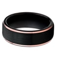 thumbnail image 2 of Tungsten Wedding Band Rose Gold Tungsten Ring Black Brushed Tungsten 8mm Tungsten Carbide Comfort Fit, 2 of 3