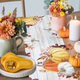 thumbnail image 4 of Pumpkin Thanksgiving Cotton Linen Table Runner, Washable Table Runners for Kitchen, Dining Room, Holiday, Home Party Table Decor, 13x72 Inches, 4 of 9