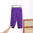 thumbnail image 2 of QIUOMBBP Women's Capri Pajama Pants Plus Size Soft Lounge Sleep Pants Elastic Waist Modal Comfy Pj Bottoms Purple XXXXL, 2 of 7