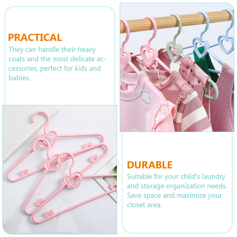 Soimiss Clothes Hangers For Kids Baby Clothes Hangers Plastic Pink 20Pcs 11.6x6.1in