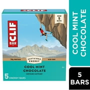 CLIF BAR - Cool Mint Chocolate with Caffeine - Made with Organic Oats - 10g Protein - Non-GMO - Plant Based - Energy Bars - 2.4 oz. (5 Pack)