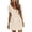 42# Beige, variant on Women's Summer T Shirt Dress Casual Tie Waist Mini Dress V Neck Short Sleeve Sundress with Pockets,Navy M