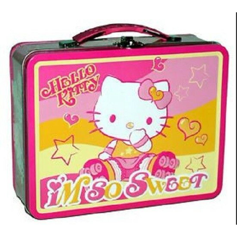 Hello Kitty Carry All Square Tin Stationery Small Lunch Box So Sweet