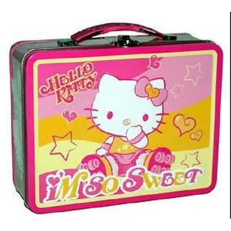 Lunch Box Stationery - Hello Kitty Carry All Square Tin Stationery Small Lunch Box - So Sweet