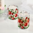 thumbnail image 2 of Yayeee 4 Pack Qtip Holder Bathroom Cotton Swab Canister with Lid Clear Dispenser Set, Apple Pattern, 2 of 6