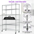 thumbnail image 5 of CL.HPAHKL 6-Tier Metal Storage Shelves, Garage Storage Shelves NSF Certified 2100lbs Capacity Utility Shelving Unit Height Adjustable Wire Shelving with Wheels for Home Kitchen Garage Pantry, Chrome, 5 of 8
