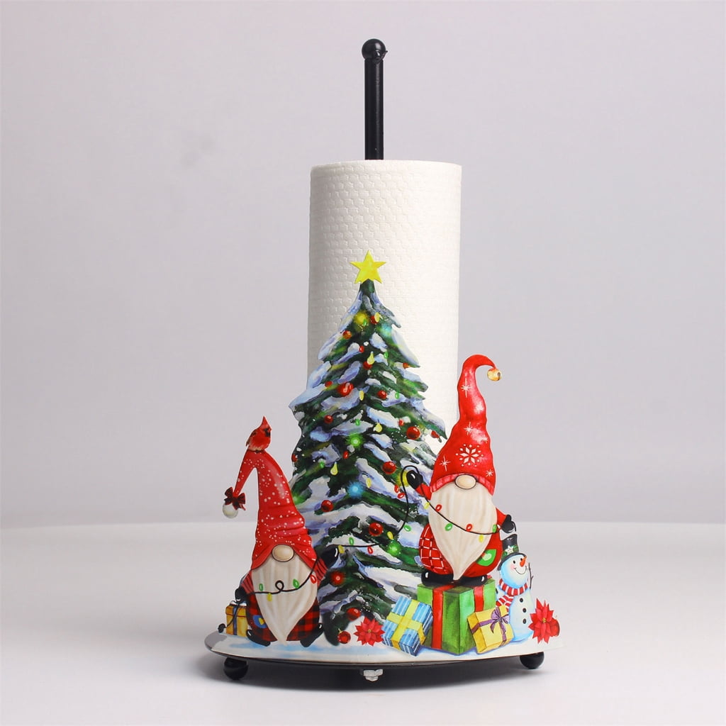 Kitchen Countertop Paper Towel Holder Vertical Tissue Holder Rack Flowers Christmas Tissue Stand Napkins Rack Enduring