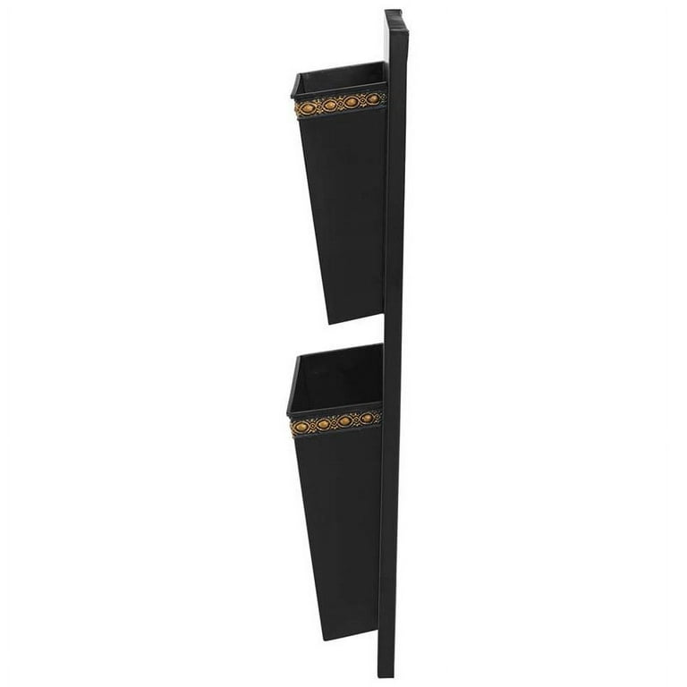 2-Slot Black and Gold Dots Wall Mailbox 2-Slot Black and Gold Dots Wall Mailbox