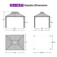 thumbnail image 2 of PURPLE LEAF 12' X 14' Outdoor Hardtop Gazebo Patio Wide Aluminum Frame Metal Double Roof with Heavy Duty Netting and Curtains for Permanent Hard Top Pavilion Screen, Khaki, 2 of 13