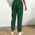 thumbnail image 6 of QSXADF Women's High Waist Pants Casual Straight Leg Pants Stretch Straight Leg Pants with Drawstring Elastic Waistband for Daily Comfortable Summer Women's Casual Long Trousers, 6 of 6