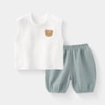 thumbnail image 2 of Gubotare Toddler Summer Pajamas Girl Short Sleeve with Plaid Shorts Cute Sleepwear Infant Girl Cartoon Sleep Tee Summer Lounge Pj Set 18 24 Months (Green,18-24 Months), 2 of 7
