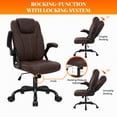 thumbnail image 4 of GASEE Leather Office Chair, Big and Tall Office Chair 400LBS Wide Seat Ergonomic Computer Desk Chair High Back Executive Leather Chair Adjustable Task Chair Lumbar Back with 1-Year Warranty, Brown, 4 of 12