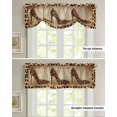 thumbnail image 4 of Tie Up Valance Curtain for Kitchen,Retro Leopard Shoes Theme Rod Pocket Short Curtains Adjustable Tie-Up Shade Valances,Country Animal Skin Texture Window Treatment for Bathroom Living Room Bedroom, 4 of 8