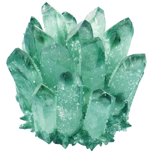 Natural Crystal Cluster Green Ghost Crystal Ornament Irregular Crystal Cluster Decorative Natural Crystal Cluster Green Crystal Decoration for Home Wedding Aquarium