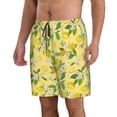 thumbnail image 2 of KLL Lemon (2) Men's Casual Summer Beach Shorts Hawaiian Shorts with Pockets-X-Large, 2 of 5