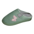 thumbnail image 6 of Memory Foam House Slippers for Women Butterfly Embroidery Cozy Warm Home Indoor Casual Slip on Shoes Green 9.5, 6 of 7
