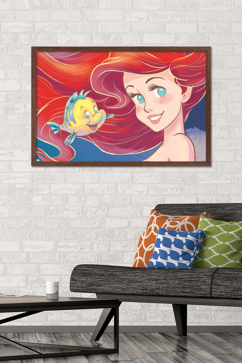 Disney The Little Mermaid - Ariel Close-Up Wall Poster, 22.375" x 34" Framed