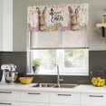 thumbnail image 4 of 2 Pack Valances for Window, Easter Short Curtains for Kitchen Bedroom Living Room, Spring Rabbit Eggs Roses Colorful Flags Leaves Rod Pocket Small Window Treatment Valance Drapes 54 x 18 Inch, 4 of 8
