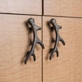 thumbnail image 5 of Zeckos Bronze Finish Cast Iron Deer Antler Drawer Pull Set of 6, 5 of 9