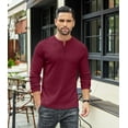 thumbnail image 2 of COOFANDY Men's Slim Fit Henley Shirts Long Sleeve Casual Button Pullover T-Shirts Lightweight Undershirts, 2 of 9