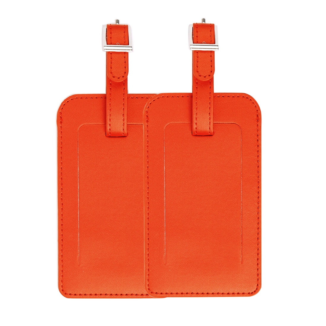 Unique Bargains Travel PU Leather Luggage Tags Cruise Ship Suitcase CarryOn ID Set Of 2