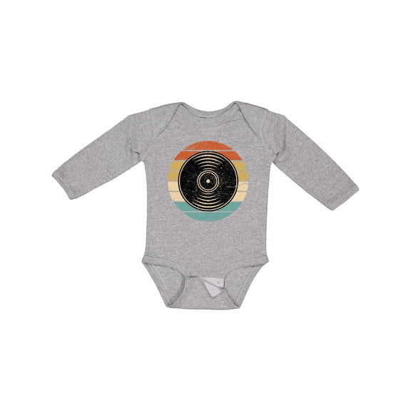 Inktastic Retro Vinyl Record Music Vintage Sunset Boys or Girls Long Sleeve Baby Bodysuit