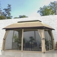 thumbnail image 2 of CoSoTower 10' X 13' Patio Gazebo, Outdoor Gazebo Canopy Shelter with Netting, Vented Roof, Steel Frame for Garden, Lawn, Backyard, and Deck, Beige, 2 of 9