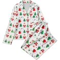 thumbnail image 5 of Riecok Christmas Pajama Sets for Women Xmas Tree Claus Printed 2 Piece PJs Sleepwear Button down Shirt and Pant Holiday Loungewear, 5 of 6