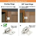 thumbnail image 3 of 10 Pack (5 Pair) Brushed Satin Nickel Self Closing Cabinet Hinges for Flush Mount Kitchen Cabinet Door, 1/2" Overlay (Variable) Face Frame Semi Concealed Kitchen Cabinet Hinges, 3 of 6