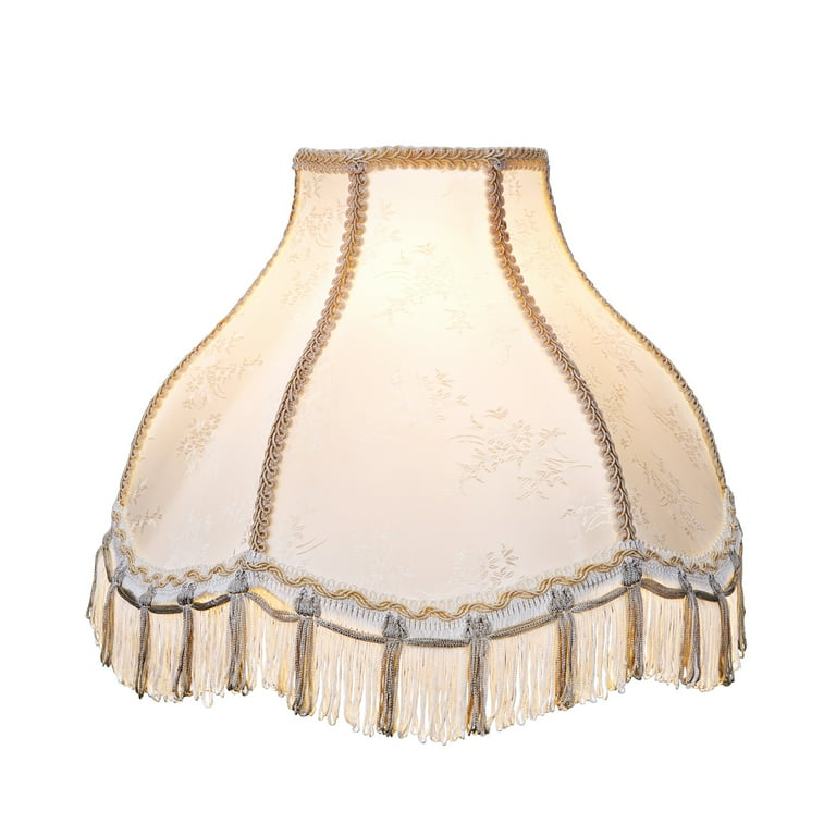 Aspen Creative 30331 Transitional Scallop Bell Shape Spider Construction Lamp Shade in Ivory 13