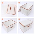 thumbnail image 3 of Unique Bargains Storage Cube Storage Bin with Handles Collapsible Storage Basket Beige L, 3 of 7