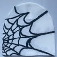 thumbnail image 6 of vlrwzc Spider Web Beanie Hat Wool Knitted Hat Y2K Street Beanie for Men Women Winter Warm Beanie Fashion Hip Hop Skull Cap, 6 of 7