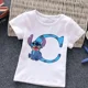 thumbnail image 5 of Camiseta de algodón con letras ABCD de Stitch para niños, camisetas combinadas, camisetas de dibujos animados Kawaii, ropa informal para niños y niñas, camisetas Harajuku para niños y niñas, 5 of 5