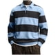 thumbnail image 2 of Ceisia Men's Contrast Wide-Stripe Polo Shirt | Stretchy Relaxed Long-Sleeve Casual Top Gift, 2 of 5