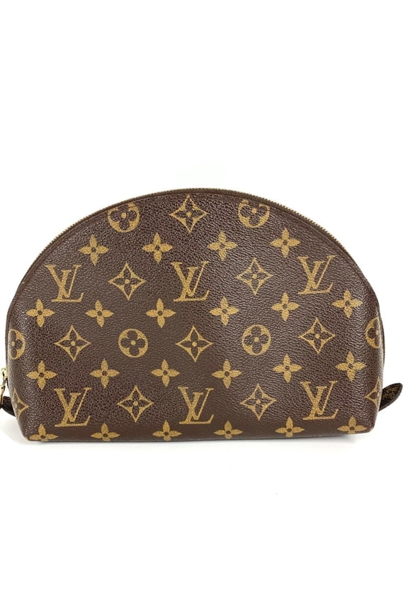 Pre-Owned LOUIS VUITTON M47520 Monogram Trousse Demi Ronde Makeup Pouch Travel Multi-purpose...