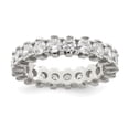thumbnail image 1 of 925 Sterling Silver Cubic Zirconia Cz Eternity Ring Wedding Fancy Stackable, 1 of 6