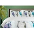 thumbnail image 4 of Ambesonne Birds Duvet Cover Sets, Colorful Tropical Parrots, 2-King, Turquoise Purple Grey, 4 of 7