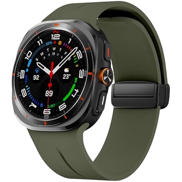 Chenchen Magnetic Band Compatible with Samsung Galaxy Watch Ultra 47mm (2025/2024), Silicone Magnetic Band for Galaxy Watch 8 7 6 5 4 44mm 40mm / 8 Classic 46mm / 6 Classic 47mm 43mm / 5 Pro 45mm