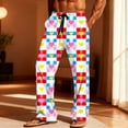 thumbnail image 2 of Ceisia Mens Pajamas Pants Valentine's Day Couple Unisex Hearts Print Plaid Lounge With Pockets Sleep Bottoms White XL Gift, 2 of 9