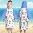 thumbnail image 2 of Landzoo Lightweight Jackets Cardigan Button Bath Towel Children's Quick Drying Bathrobe Boys Girls Swimming Absorbent Towel Cape Hooded Beach Bath Towel Cozy Versatile, 2 of 4