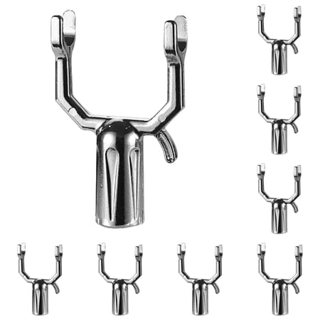 8 Pack Clothes Rod Attachment – Aluminum Alloy Y-Type Hook Extension, Easy Install Clothes Hanger Connector for Vertical Clothing Storage, 2.4" x 4", Fits 0.79" Rods