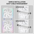 thumbnail image 3 of Thermalright TL-M12QW X3 White ARGB Case Fan | Daisy Chain connection | 2000RPM | Double sided infinity mirror, Single Cable Easier Installation, 3 of 8
