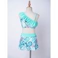 thumbnail image 4 of iEFiEL 3Pcs Girls Floral Print Swimsuit Crop Top with Skirt and Briefs Bathing Suit,Sizes 4-14, 4 of 7