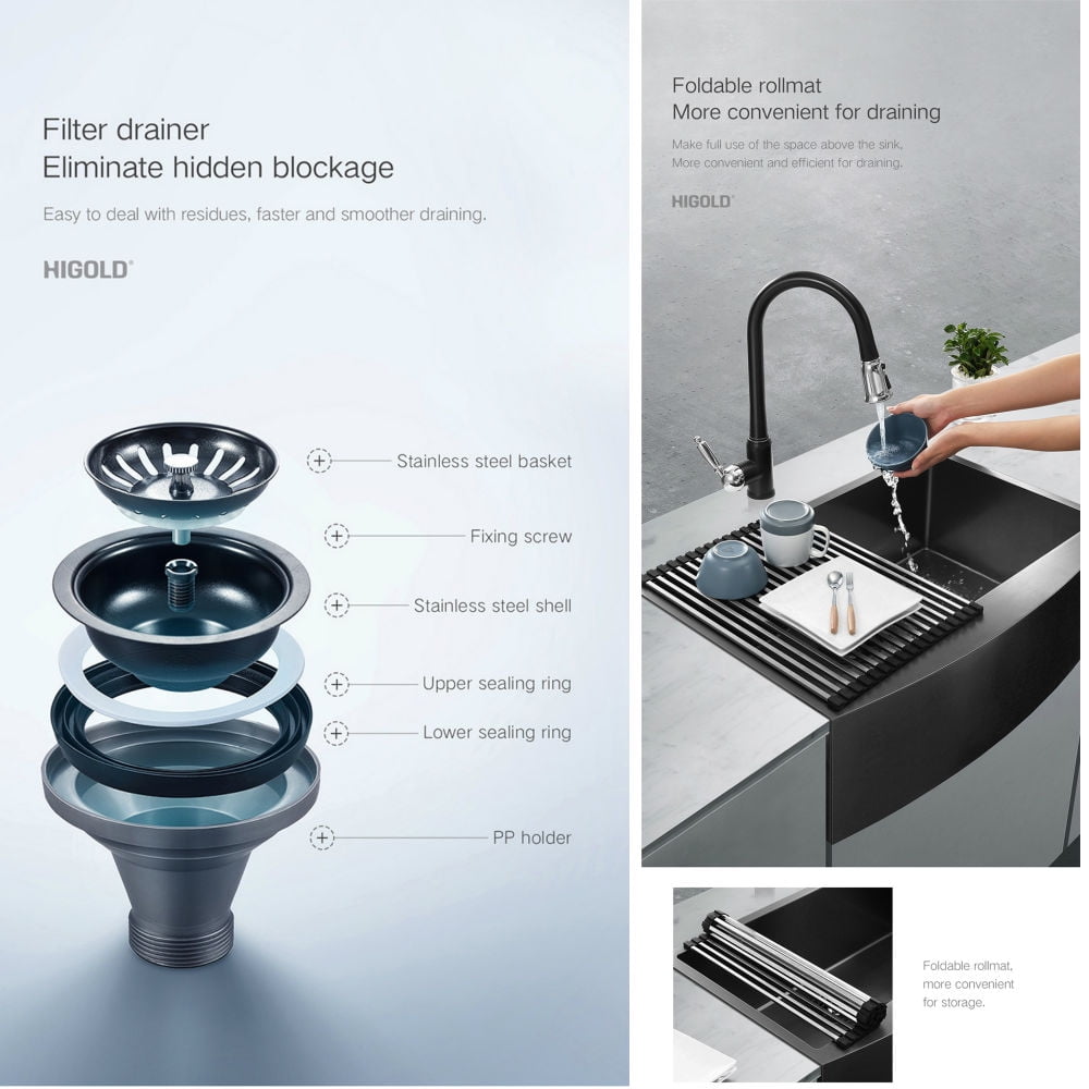 Kepooman 32" Kitchen Sink, Single Bowl Stainless Steel Sink for Home, Handmade Workstation Sink Kepooman 32" Kitchen Sink, Single Bowl Stainless Steel Sink for Home, Handmade Workstation Sink