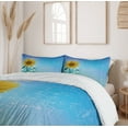 thumbnail image 6 of Ambesonne Pastel Duvet Cover Set, Sunflowers Chamomiles, 2-Calking, Blue Yellow Green, 6 of 7