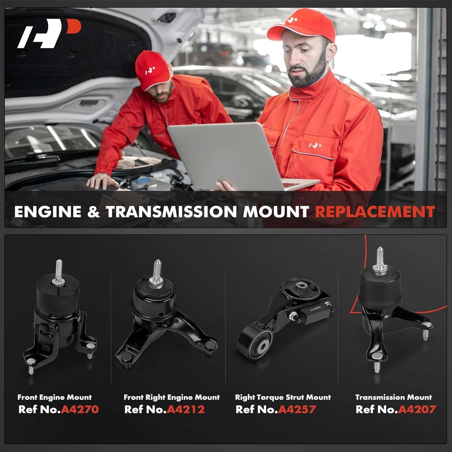 A-Premium 4PCS Engine Motor Mount and Transmission Mount and Torque Strut Mount Set Compatible with Toyota Sienna 2004 2005 2006 V6 3.3L, FWD Automatic Transmission, Replace# 123610A080, 123630A081