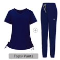 thumbnail image 2 of Bata quirúrgica de hospital, ropa de lavado, clínica, herramientas profesionales, enfermera, estudiante, traje femenino fino con cuello en V, 2 of 5